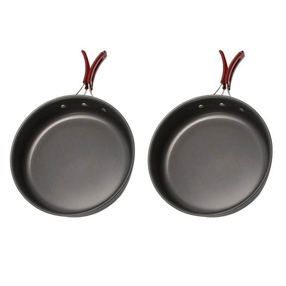 2X Camping Fry Pan Outdoor Camping Portable Non-Stick Cooking Picnic Hiking Cookware Kitchen Utensil Frying Pan
