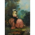 thumbnail image 3 of Jean-Frédéric Schall 14x18 Black Modern Framed Museum Art Print Titled - Young Woman Seated in a Park, 3 of 5