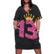 thumbnail image 1 of 13th s Crow-vestido de feliz cumpleaños para niñas vestido suelto con bolsillo para mujeres embarazadas vestido largo verano diario, 1 of 6