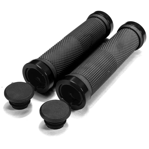 Un par de puños de manillar antideslizantes para bicicleta de montaña MTB (negro)