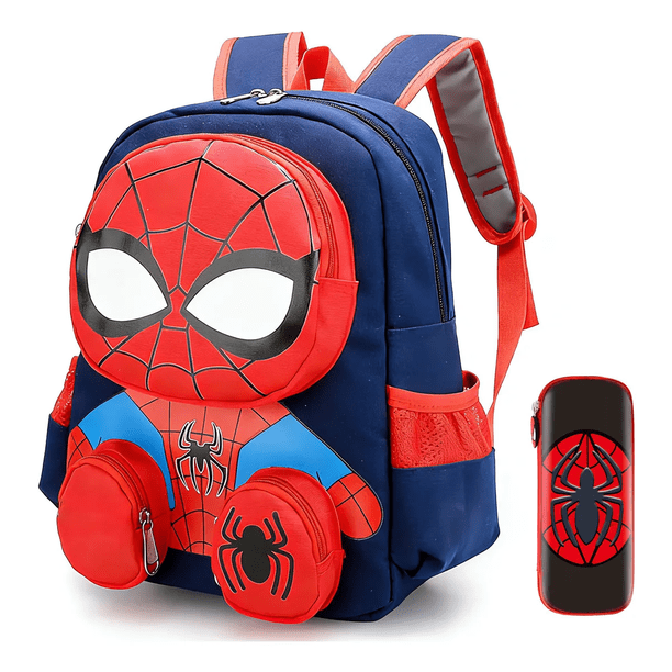 "Mochilas Escolares Moda De Dibujos Animados Para Niños Hombre araña Lab.G Rojo"