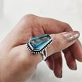 thumbnail image 6 of AAA Coffin Blue Topaz Ring, Natural Blue Topaz Ring, November Birthstone, Womens Ring, Coffin Ring, 925 Sterling Silver, Christmas, Handmade, Statement Jewelry, Coffin Shape Gemstone Ring, 6 of 7