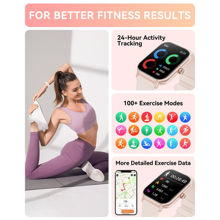 Mingdaln 2024 New 1.85 inch Women s Smartwatch 1pc with Fitness Tracker BT Call Step Tracker IP67 Waterproof for Android iPhone Devices Reloj