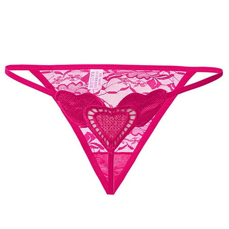 

YXGla Women Floral Perspective Sexy Panties Briefs Heart G-string Thong Underwear