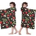 thumbnail image 4 of Strawberry Plants Fruit Flower Leaf Hooded Bath Towel，50"x30" for Ages 3 To 12 Kids, Quick Dry Lightweight Soft Microfiber Hood Beach Towel Cover Up for Kids, 4 of 7