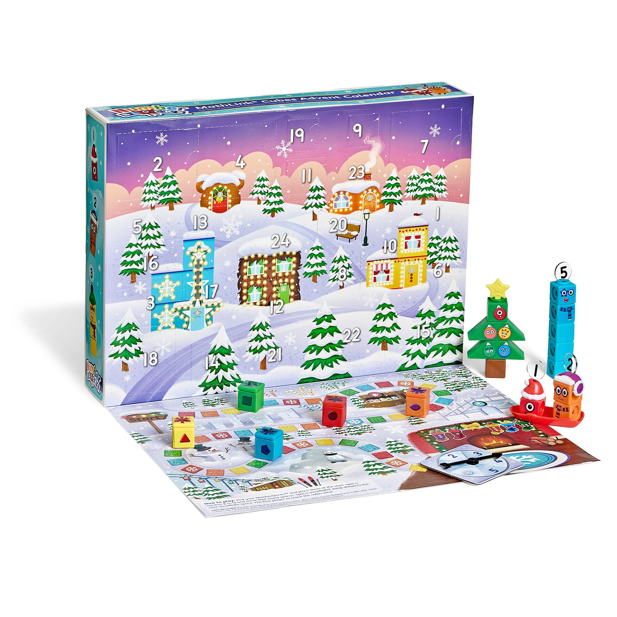 hand2mind Numberblocks MathLink Cubes Advent Calendar, 24 Days of Surprise Gifts and Themed Figures