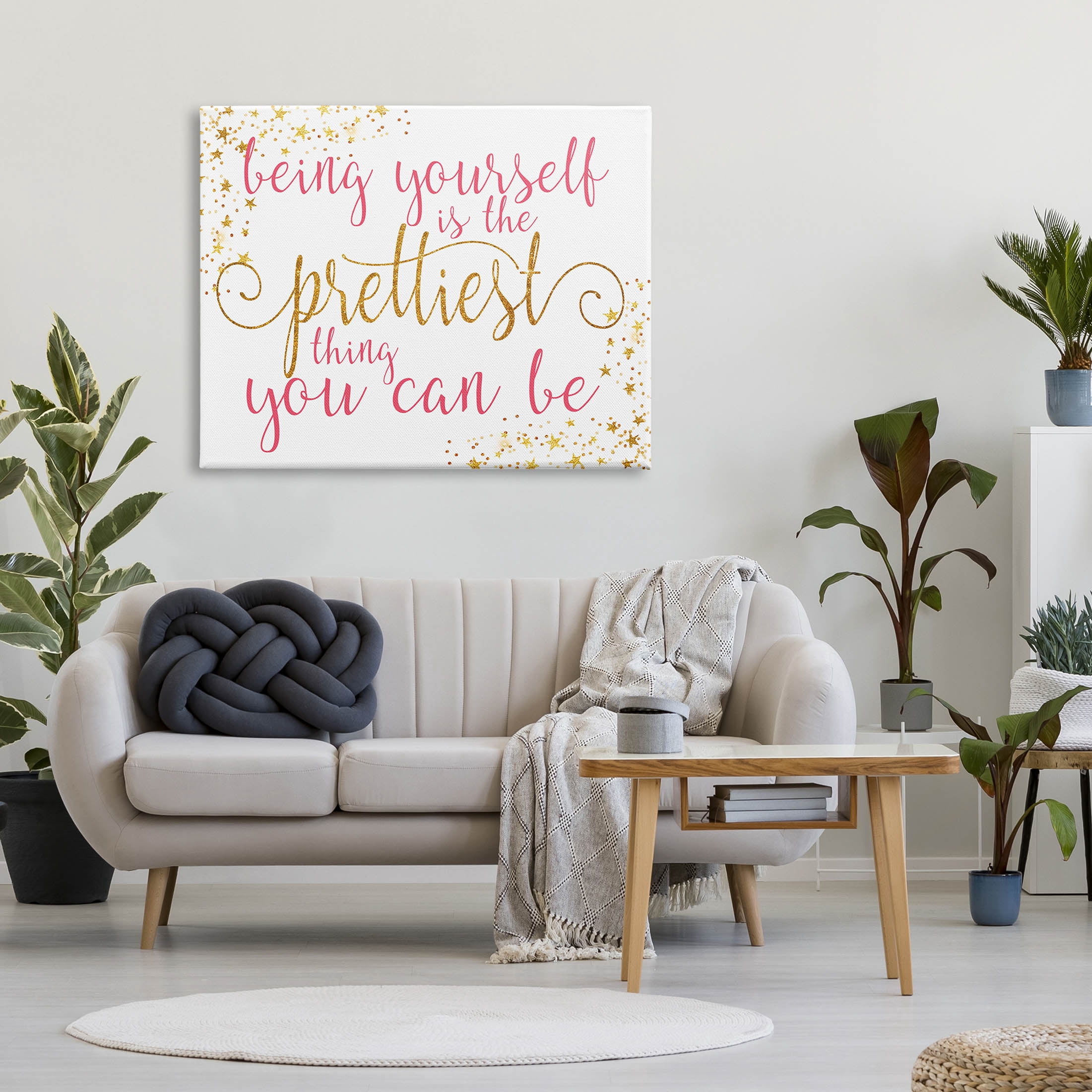 Stupell Industries Being Yourself Is Prettiest Phrase Graphic Art Gallery Wrapped Canvas Print Wall Art, Design by Alli Rogosich