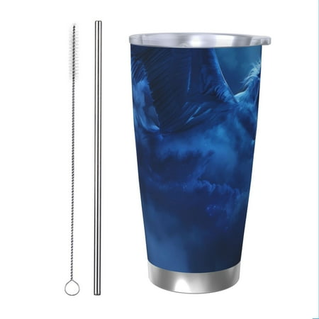 

Bingfone Pegasus Night Sky for 20 Oz Stainless Steel Travel Mug Double Wall Water Coffee Cup for Home Office Outdoor Works Great for Ice Drinks and Hot Beverage-Straw Two-piece Set