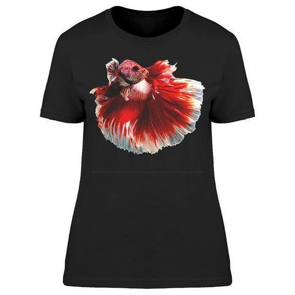 Red/White Broad Betta Fish T-Shirt Women -Image by Shutterstock, Female x-Large