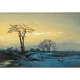 thumbnail image 2 of Eduard Hildebrandt 14x11 Gold Ornate Wood Frame and Double Matted Museum Art Print Titled - Crows in an Open Winter Landscape (1851), 2 of 4