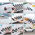 thumbnail image 5 of 1 par de pegatinas laterales con bandera a cuadros de carreras CHAO 200 cm impermeables, 5 of 5