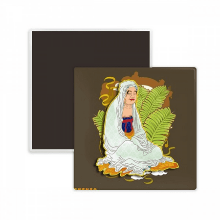 

Eighteen Arhats Illustration Pattern Square Ceracs Fridge Magnet Keepsake Memento