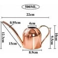 thumbnail image 5 of Mini regadera de 500 ml, pequeña regadera de acero inoxidable para jardín, regadera de pico largo, regadera, aspersor de flores, para interior y exterior, hogar, riego, plantas (500 ml,, 5 of 5