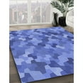 thumbnail image 3 of Ahgly Company Machine Washable Indoor Square Transitional Sky Blue Area Rugs, 3' Square, 3 of 7