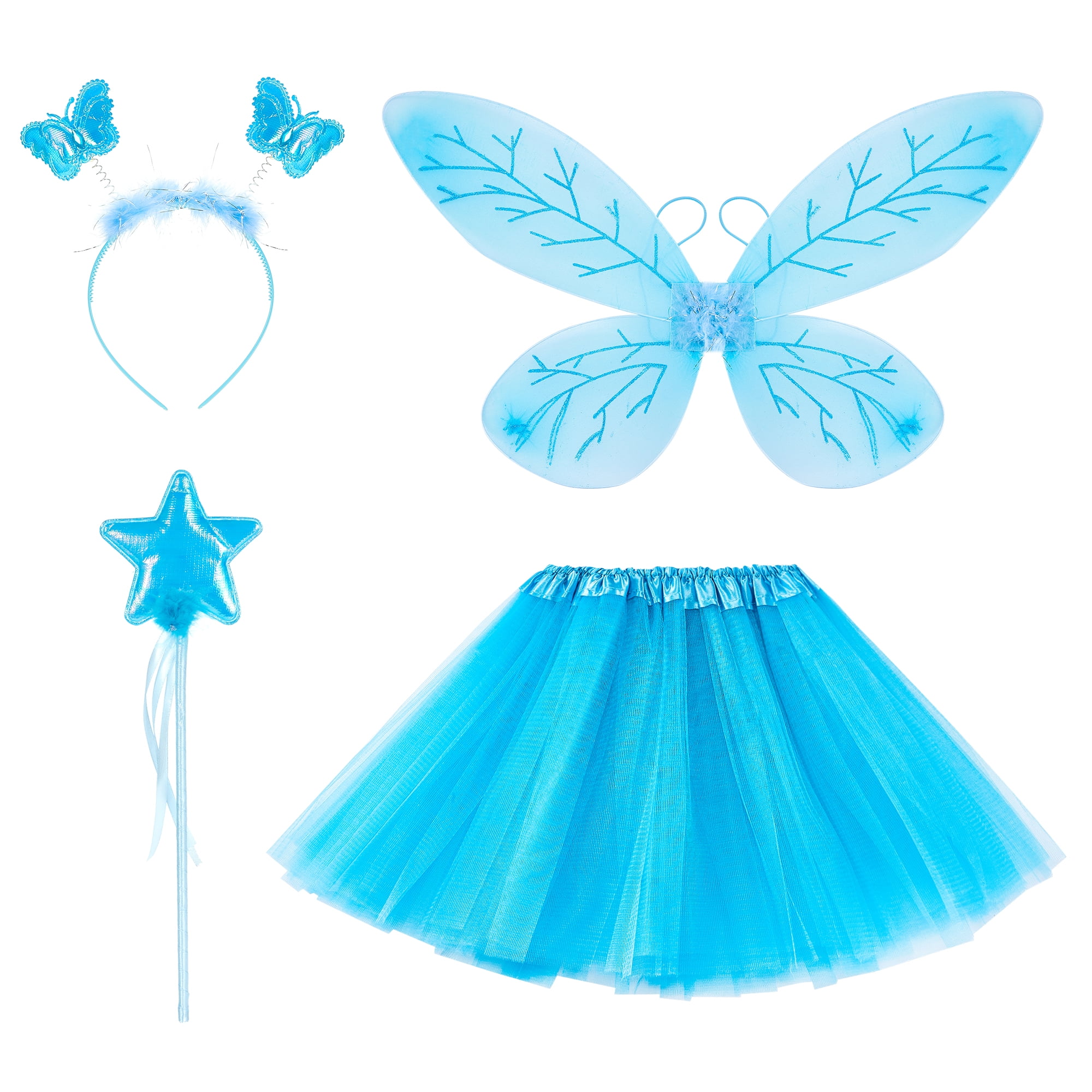 Girls Princess Fairy Costume Set with Fairy Wings Costume Fairy