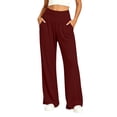 thumbnail image 2 of Ozmmyan Plus Size Womens Wide Leg Sweatpants for Womens High Waisted Yoga Pants Loose Fit Lounge Trousers Casual Palazzo Pants with Pockets, 2 of 8