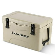 EchoSmile 30 Quart Rotomolded Cooler, Portable Ice Chest Cooler with Durable Handles, Keep Ice Up to 5days, Khaki Ice Cooler Suit for Camping, Travelling, Fishing