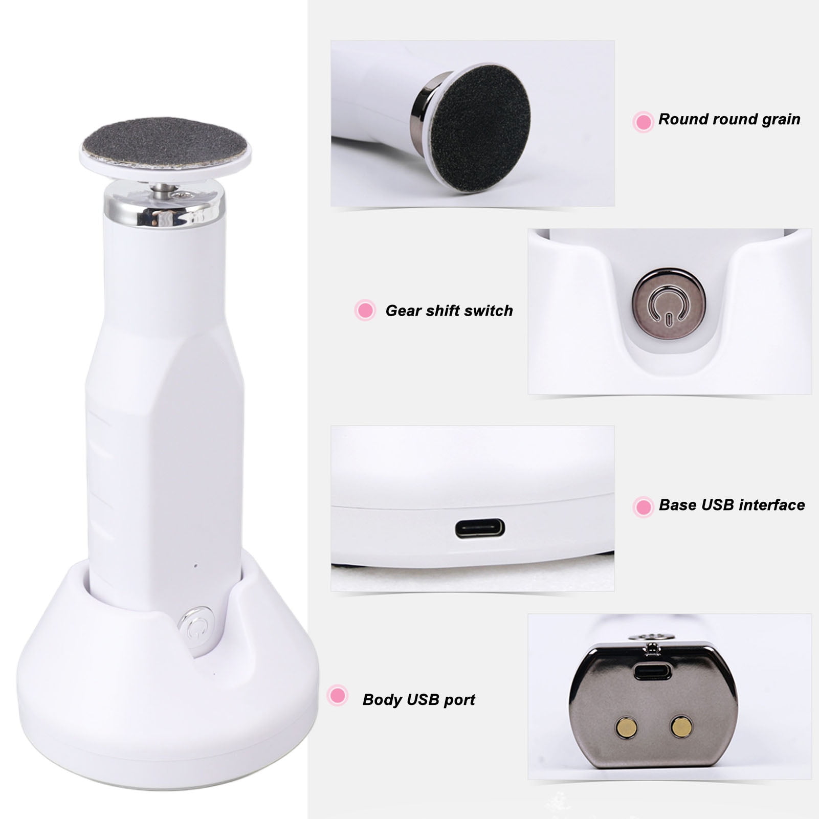 Yajisi Electric Callus Remover Rechargeable Electronic Foot File Pedicure Tool with USB Interface (9.06 inches / 23 cm)
