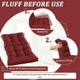 thumbnail image 4 of Snubbull Swing Cushions Set of 2, 42" × 21" × 5" Waterproof Rocking Chair Cushions with Ties for Outdoor Indoor Single Seat Cushions, Burgundy, 4 of 7