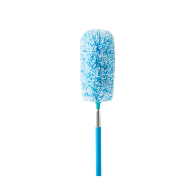Microfiber Hand Duster, Washable Microfibre Cleaning Tool, Extendable Duster for Cleaning Office, Car, Computer, Air Condition (Blue) 12.6~31.5Inches