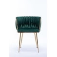 thumbnail image 4 of Velvet Dining Chairs Set of 2,Upholstered Accent Chairs with Gold Metal Legs and Curved Back,Comfy Leisure Chair Vanity Armchair for Dining Room Kitchen Vanity Living Room,Green, 4 of 7