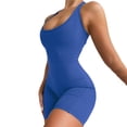 thumbnail image 2 of sunsanly U-Neck Sleeveless Racer Back Ribbed Yoga Jumpsuit Solid Color High Elastic Bodycon Jumpsuit Activity Streetwear, 2 of 8