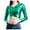 Green, variant on Women's Performance Wrap top Solid Color Athletic Shirt for Fitness and Casual Wear XXL Silver