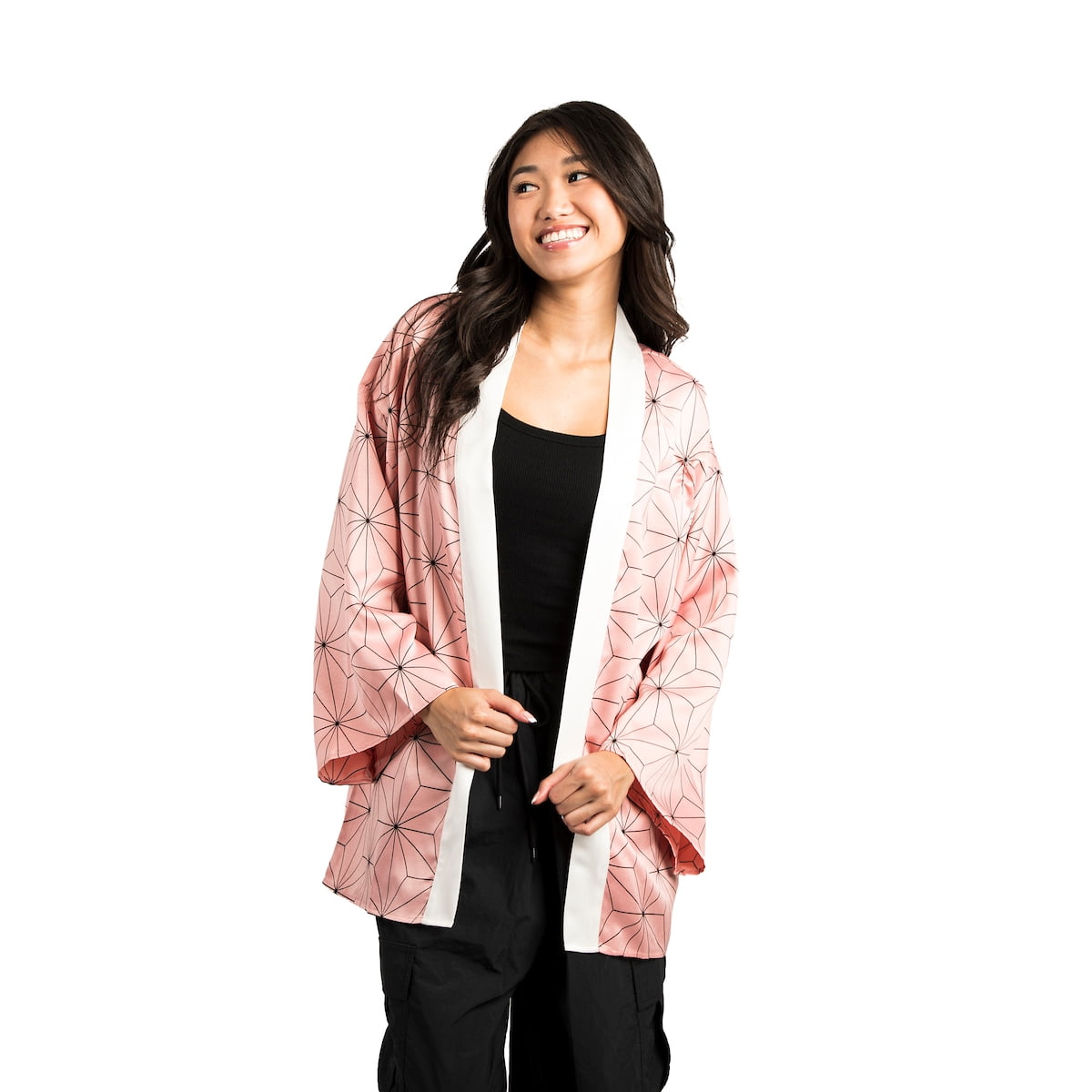 Demon Slayer Nezuko Long Sleeve Pink Women's Cosplay Robe