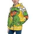 thumbnail image 2 of Rocae T-Rex Playing Football for Zip Up Hoodies for Teen Sweatshirt with Hood-Medium, 2 of 6