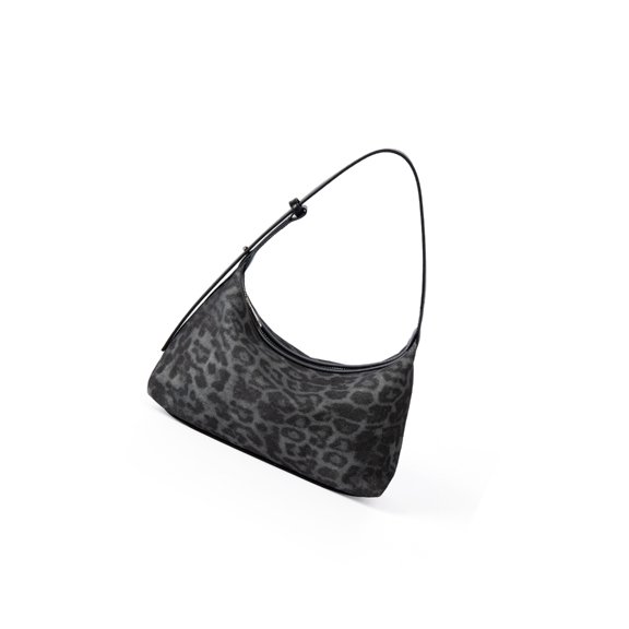 Aellinatey Modern Leopards Print Underarm Shoulder Bag Breathable Canvas Armpit Purse