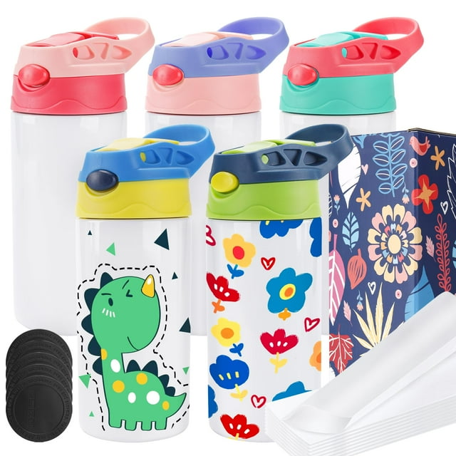 Botellas de agua Joyclub Kids, vaso de sublimación de 350 ml con tapa