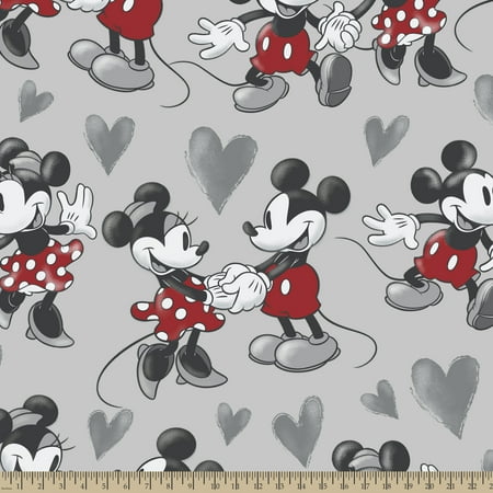 Disney Yard Art - Disney Fun with Mickey And Minnie Fleece Fabric by the yard