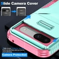 thumbnail image 3 of for Google Pixel 8a, Luxury Sliding Camera Cover Soft TPU + Hard PC Shockproof Drop Protective Hybrid Stylish Ultra Slim Frosted Anti-slip Grip Case for Google Pixel 8a, Green, 3 of 7