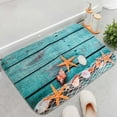 thumbnail image 3 of Beach Seashells Starfish Sand Bath Mat Holidays Summer Bathroom Carpet Rug Non-Slip 3 Piece Toilet Set Floor, 3 of 8