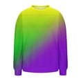 thumbnail image 6 of TKLPEHG Mardi Gras Sweatshirts for Women Purple Long Sleeve Crewneck Sweatshirts Dressy Casual Festival Print Graphic Pullover Holiday Tops (Z01_Green,XXL), 6 of 6