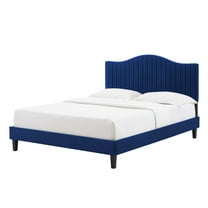 Tufted Platform Bed Frame, King Size, Velvet, Blue Navy, Modern Contemporary Urban Design, Bedroom Master Guest Suite