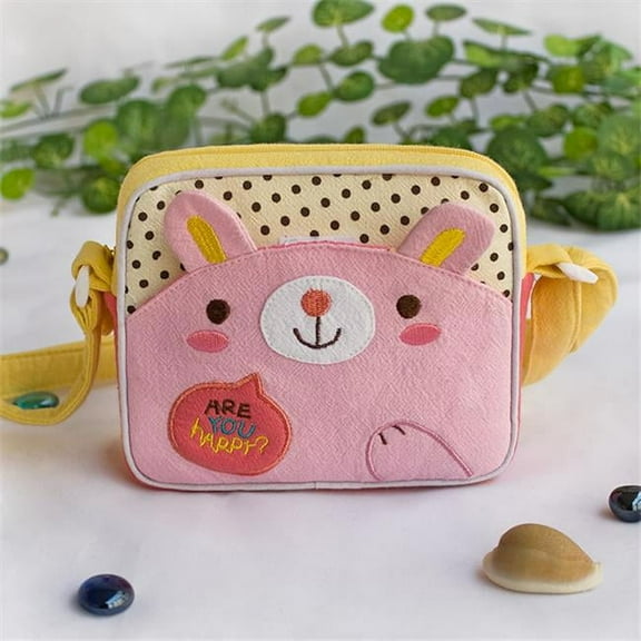 Lovely Bunny Embroidered Applique Swingpack Bag Purse / Wallet Bag / Shoulder Bag