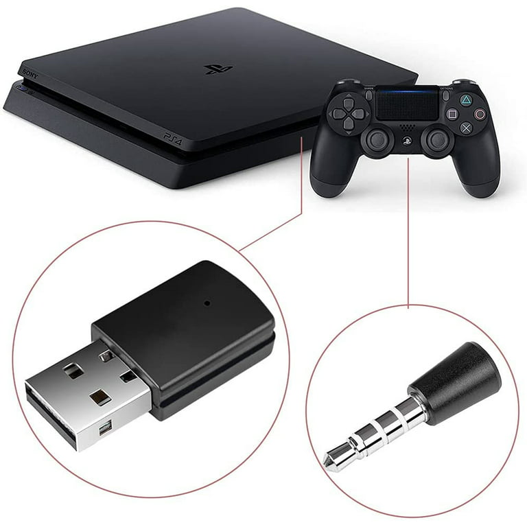 PS4 Bluetooth Dongle Adapter USB 4.0 RALAN,Wireless Mini Microphone USB  Audio Adapter Receiver Compatible with PS4 /PS5 Playstation/Support A2DP  HFP