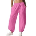 thumbnail image 2 of LEBONYARD Petite Pants for Women,Women's Sports Pants Jogging Pants with Pockets Loose and Tight Bottom Mid Waist Exercise Casual Pants Hot Pink S, 2 of 8