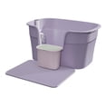 thumbnail image 2 of Cat Litter Box Semi Enclosed Cat Sand Box Durable Anti Splashing High Sided Open Pedal Board, 2 of 9