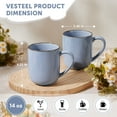 thumbnail image 6 of Vesteel Coffee Mug Set of 4, Ceramic Coffee Cup with Handle, 14oz Handmade Reactive Glaze Mugs for Coffee Tea Milk, Mug Gifts for Home Office Restaurant, Uranus Blue, 6 of 10