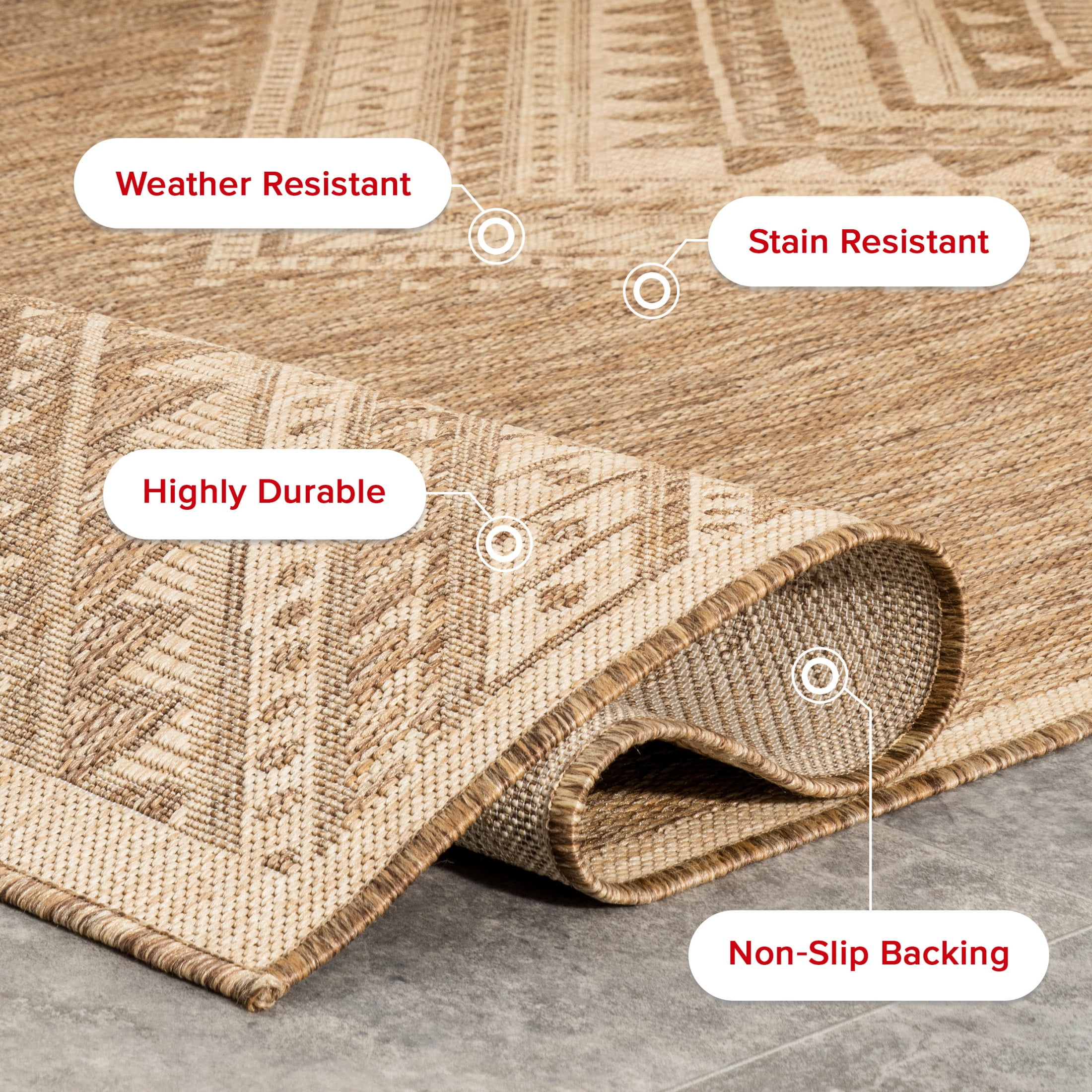 nuLOOM Landry Aztec Indoor/Outdoor Area Rug, 5' x 8', Landry Brown
