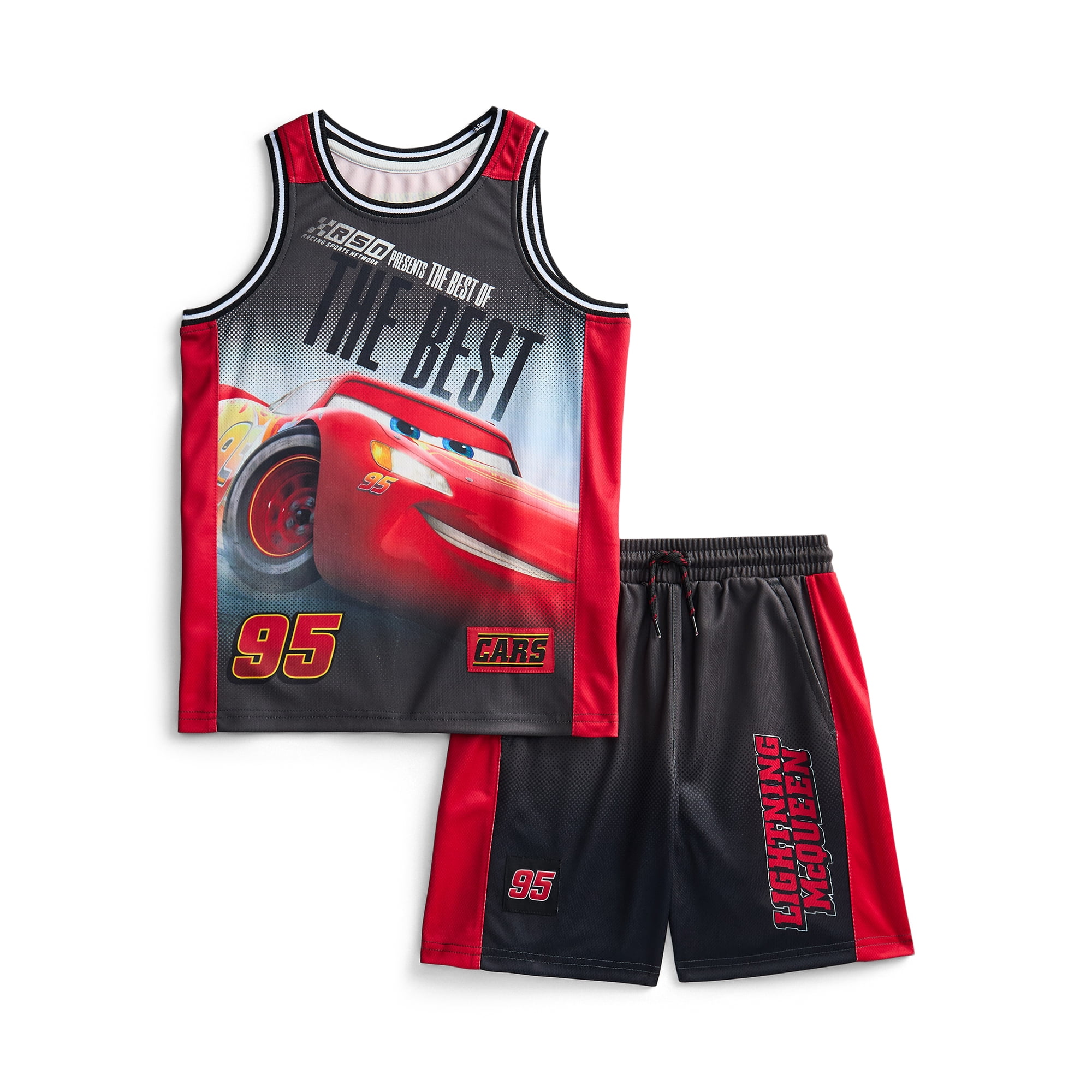 Disney Pixar Cars Boys Basketball Jersey and Shorts Set, 2-Piece, Sizes 4-12