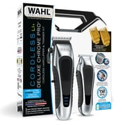 Wahl LI+ Deluxe Chrome Pro Cordless Hair Clippers & Beard Trimmer Kit, Self-Sharpening Blades, Adjustable Lever, 14 Guide Combs, Rechargeable, Chrome/Black – 3027814