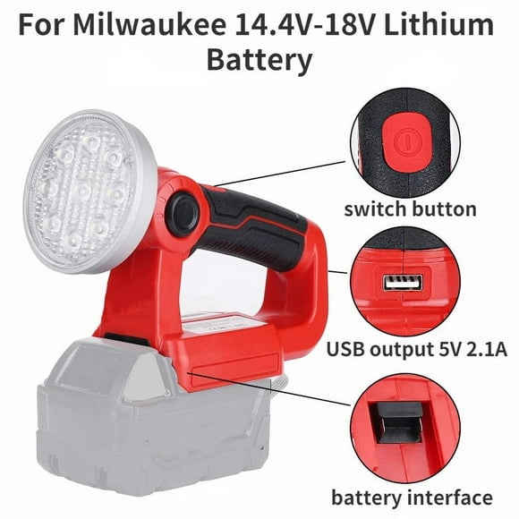 3 inch Emergency Light For Makita Milwaukee Bosch Dewalt Ryobi Craftsman Black&Decker 14.4V-18V Lithium Battery Flashlight Light