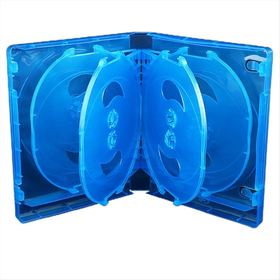 New Arrivals CD Storage Box 10-Piece Pack Case Plastic Double-Sided Car Thickened DVD Case,Blue