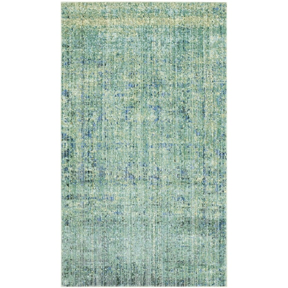 SAFAVIEH Mystique Durward Distressed Polyester Area Rug, Green/Multi, 4' x 6'