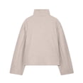 thumbnail image 6 of Kezqiaxn Women's Coats Fashion Long Sleeve Button Stand Collar Winter Loose Casual Jacket Lounge Outwear Cute Clothes Khaki L, 6 of 6