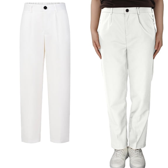 Girls School Uniform Pants Dress Pants Adjustable Waist Straight Pants with Pockets Girl Beige Uniform Pants Back To School Uniform Pants Size 3-4 Years
