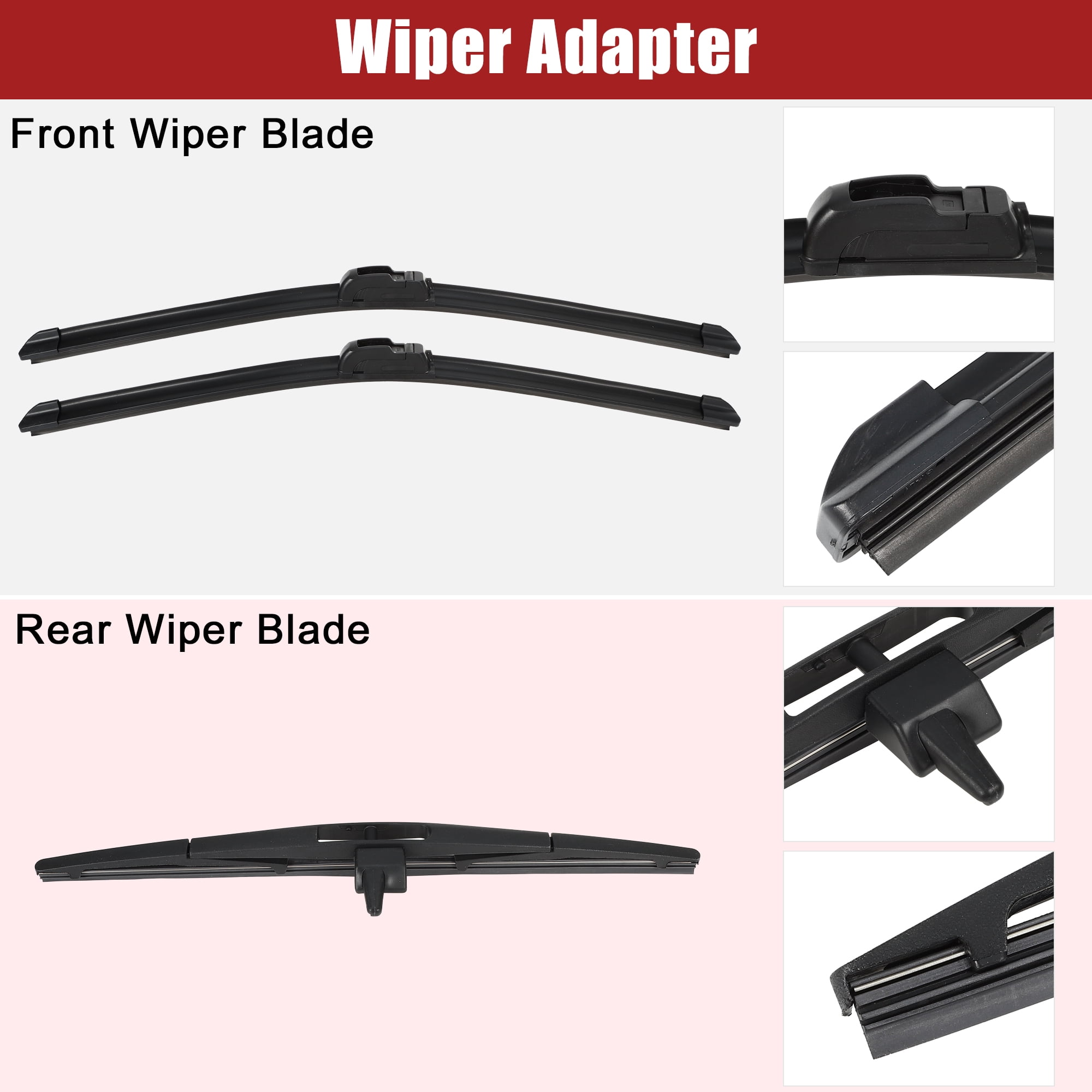Unique Bargains 22 Inch Front Rear Windshield Wiper Blade Set for Honda Pilot 2009 2015